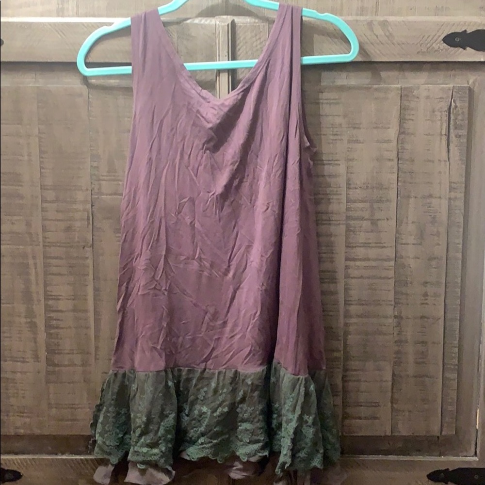 Grey lace tank top